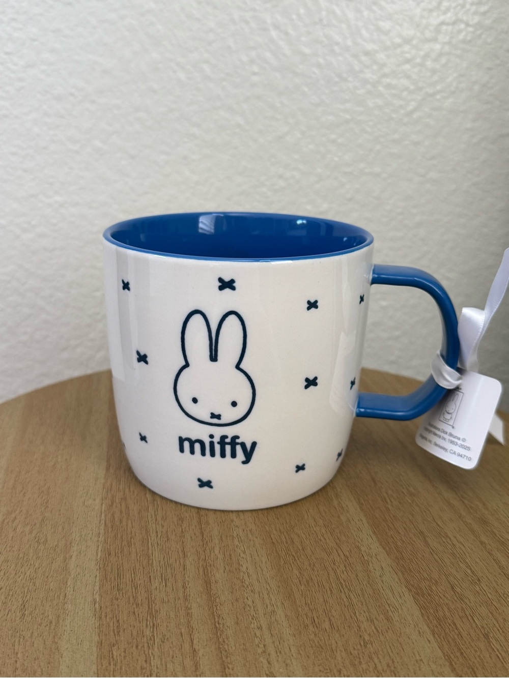 Magenta Miffy Ceramic Mug - White and Blue